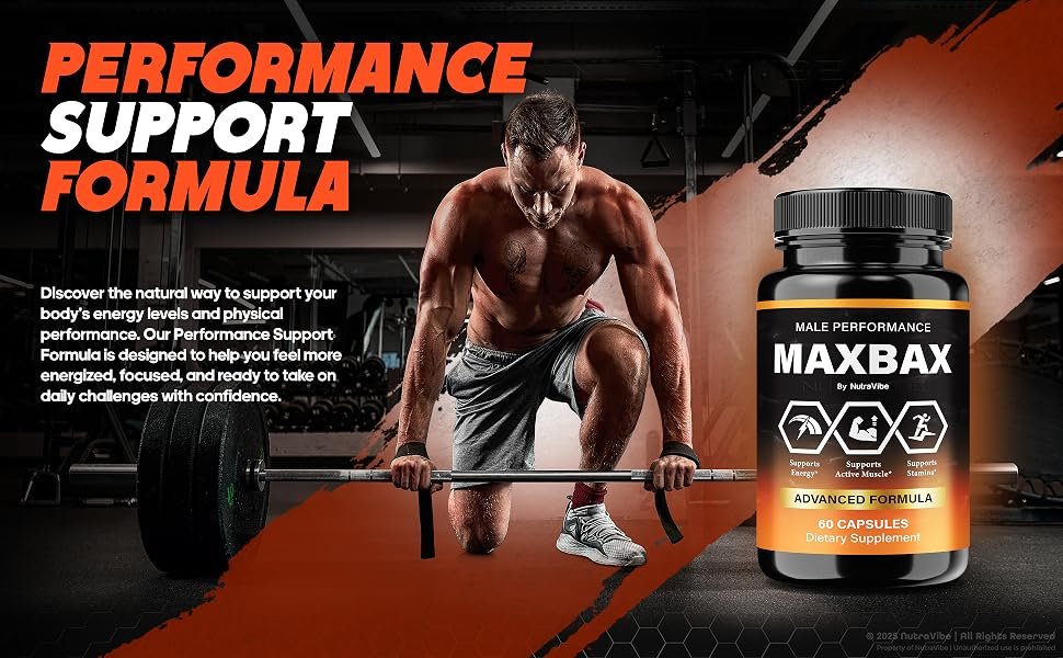 Maxbax Herbal Supplement Ayurvedic Men’s Energy & Endurance Formula Maxbax Capsule for Men Herbal Energy & Physical Stamina Support Formula