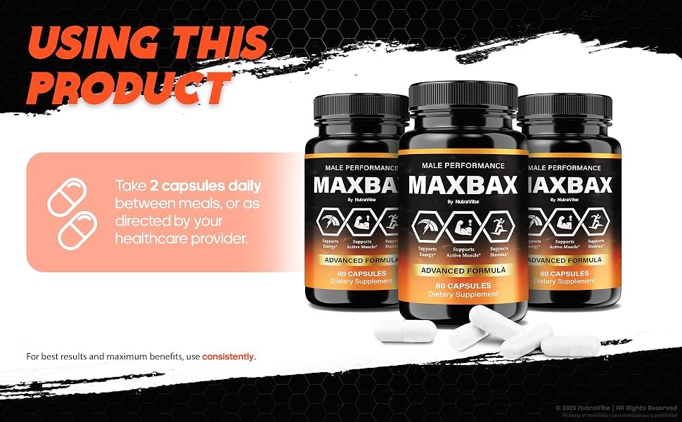 Maxbax 30 Capsule Natural Ayurvedic Support for Men’s Daily Energy Maxbax Capsule 30’s Herbal Supplement with Shilajit Gokshur & Ashwagandha
